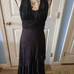 Taboo Black and Purple Backless Dress